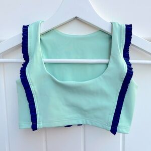 Kids Dance Costume Top in Mint and Navy